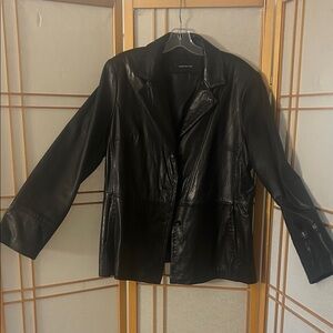 Jones New York Classic Black Leather Jacket